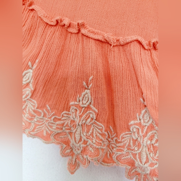 Z&L Europe Deja 100% Viscose Elegant Coral Off-Shoulder Embroidered Dress Large - Picture 16 of 16